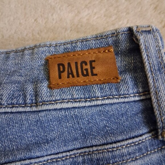 Paige Women's Size 29 Hoxton Crop Torn Back Hem Light Wash Denim Stretch Jeans - Picture 11 of 16